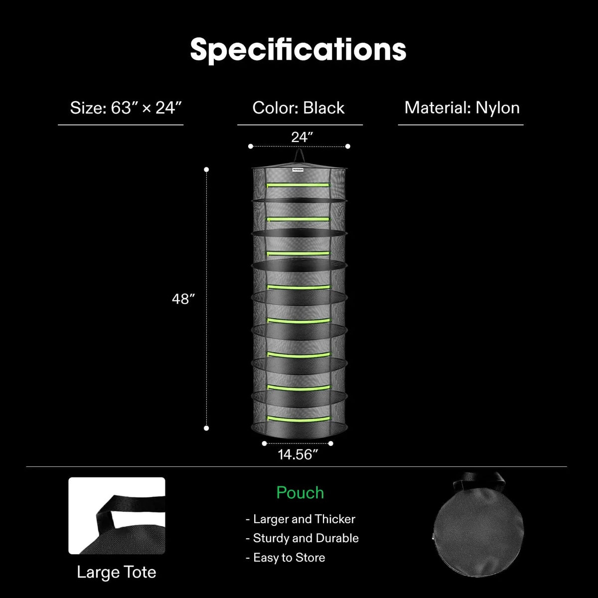 8-Layer Hanging Mesh Herb Drying Rack Kit | Enclosed Herb & Bud Dryer