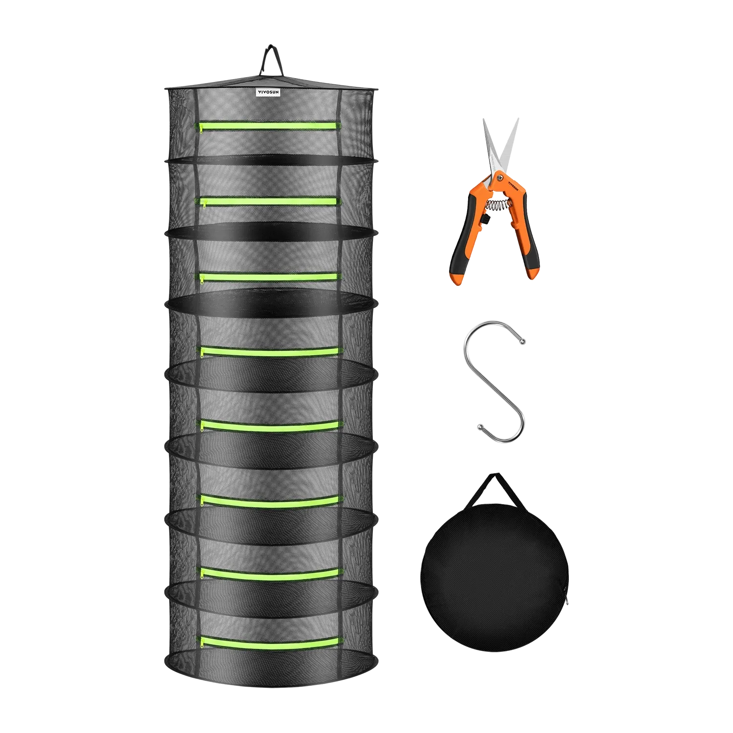 8-Layer Hanging Mesh Herb Drying Rack Kit | Enclosed Herb & Bud Dryer