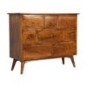 8-Drawer Chest of Drawers | Solid Wood | Chestnut Finish