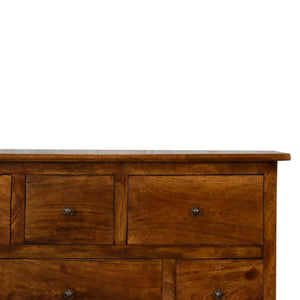 8-Drawer Chest of Drawers | Solid Wood | Chestnut Finish