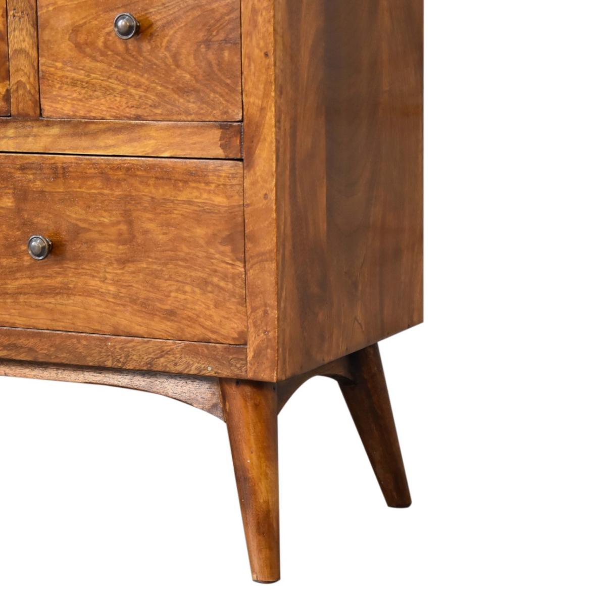 8-Drawer Chest of Drawers | Solid Wood | Chestnut Finish