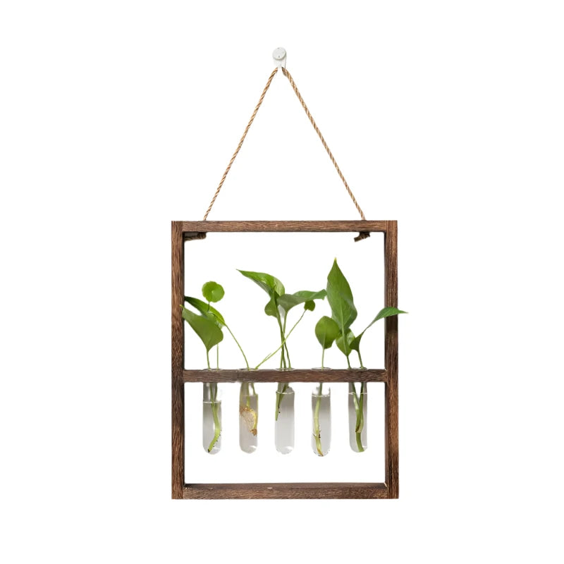 Rustic Hydroponic Plant Wall Hanging Art With Growing Tubes | Various Sizes