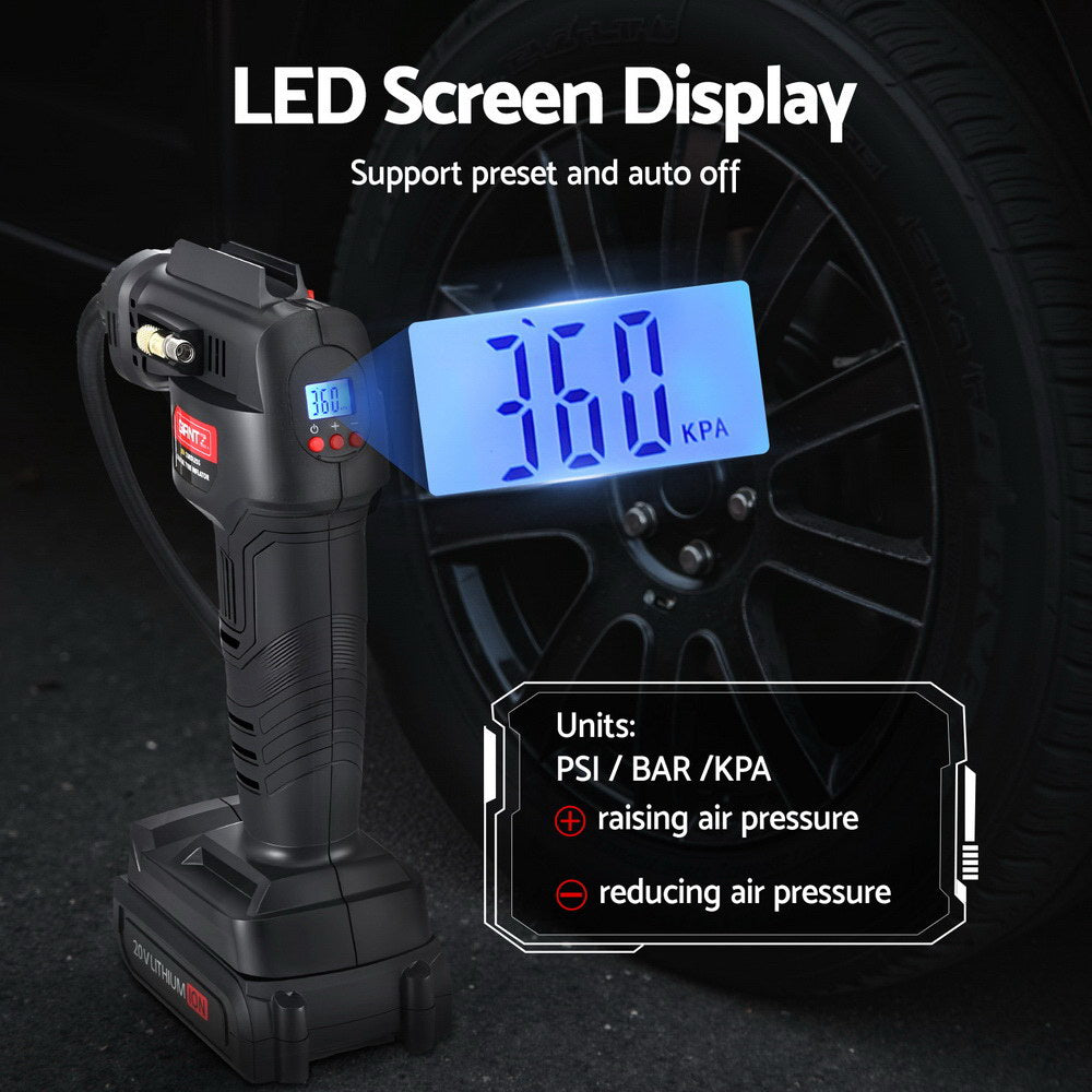 Giantz Air Compressor | 20V | 120PSI Electric Inflator | Portable with LED Light