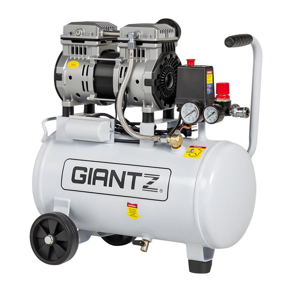 Quiet Air Compressor | 24L | 0.75HP Oil-Free | 40L/min Tyre Inflator
