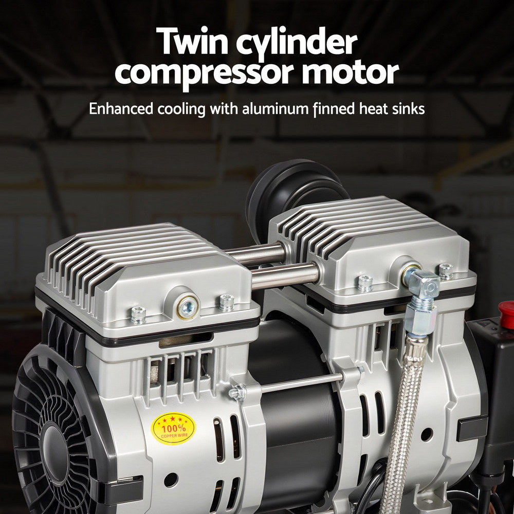 Quiet Air Compressor | 24L | 0.75HP Oil-Free | 40L/min Tyre Inflator