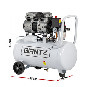 Quiet Air Compressor | 30L | 0.75HP Oil-Free | 40L/min Tyre Inflator