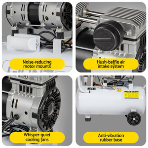 Quiet Air Compressor | 30L | 0.75HP Oil-Free | 40L/min Tyre Inflator