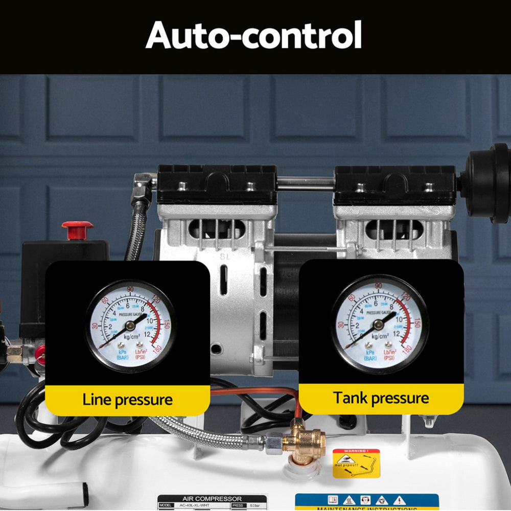 Air Compressor | 24L | Oil-Free Electric Portable Inflator | 40L/min 115PSI