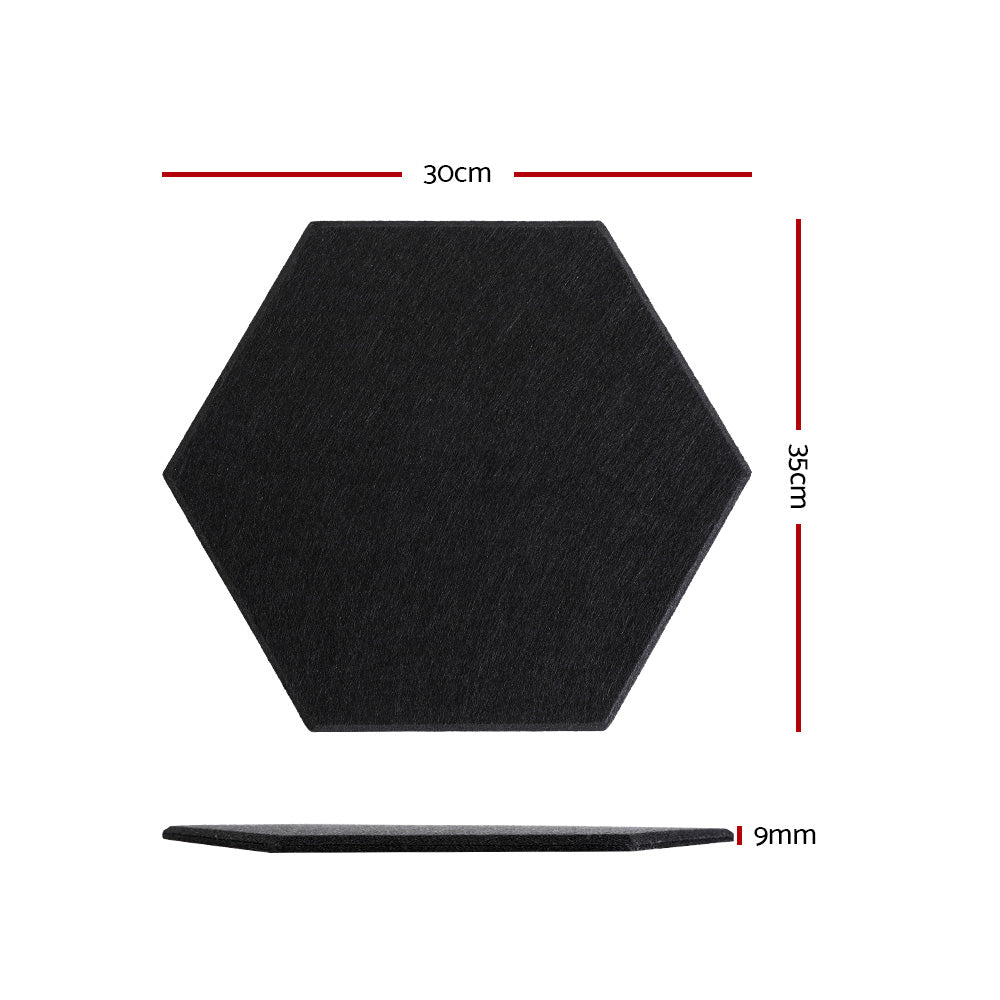 Alpha Acoustic Foam Panels | 12PCS | 35x30x0.9cm | Soundproof Absorption | Adhesive Black