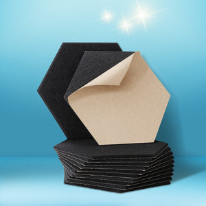 Alpha Acoustic Foam Panels | 12PCS | 35x30x0.9cm | Soundproof Absorption | Adhesive Black