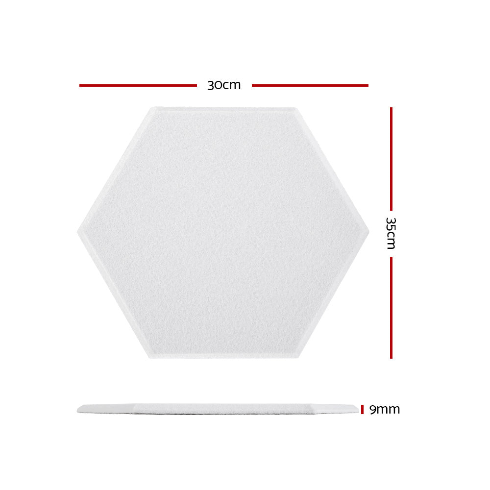 Alpha Acoustic Foam Panels | 12PCS | 35x30x0.9cm | Soundproof Absorption | Adhesive White