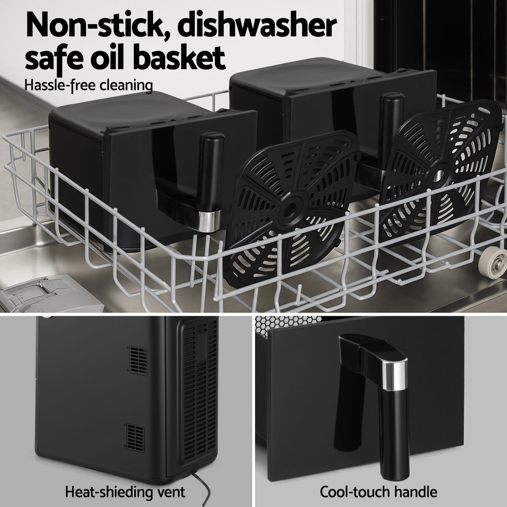 Devanti Air Fryer Oven | 11L | Dual Zone | Multifunctional Cooking