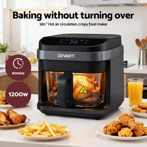 5.5L Air Fryer | Touch Control | 1200W Electric | Black