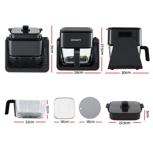 2-in-1 Air Fryer 5.5L | Dual Zone | Electric Cooker | Top Grill