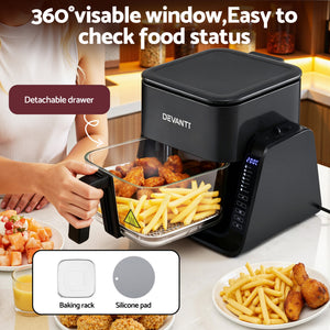 2-in-1 Air Fryer 5.5L | Dual Zone | Electric Cooker | Top Grill