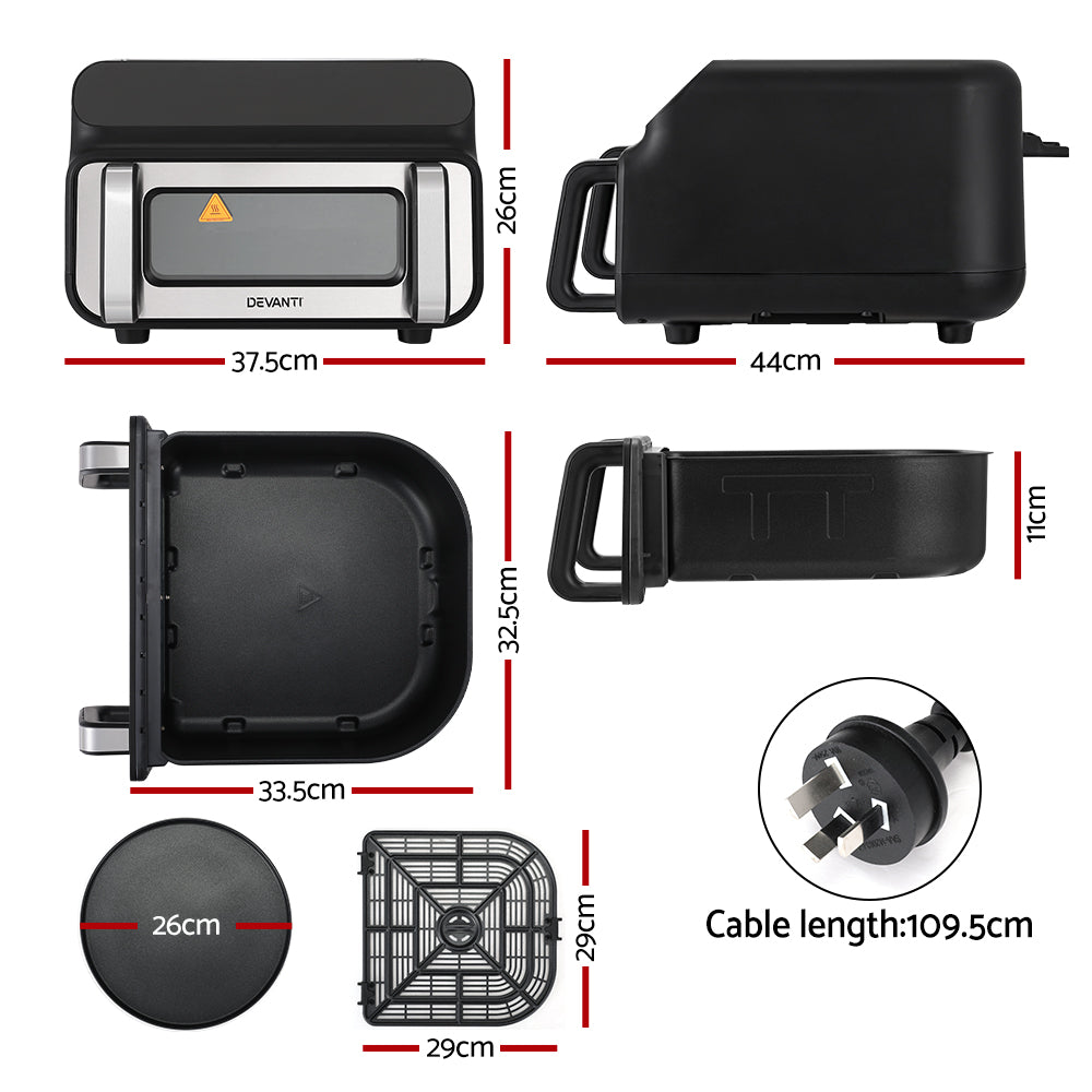 Devanti Air Fryer | 10L | LCD Kitchen Oven