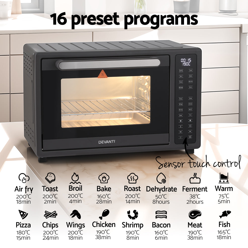 Devanti Air Fryer | 32L | LCD Touch Oven | 1700W