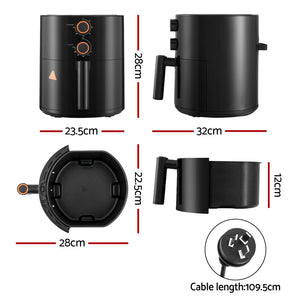 Air Fryer | 4L | Knob Control | 1500W