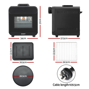 Devanti Steam Air Fryer Oven | 15L | LCD Touch | 1600W