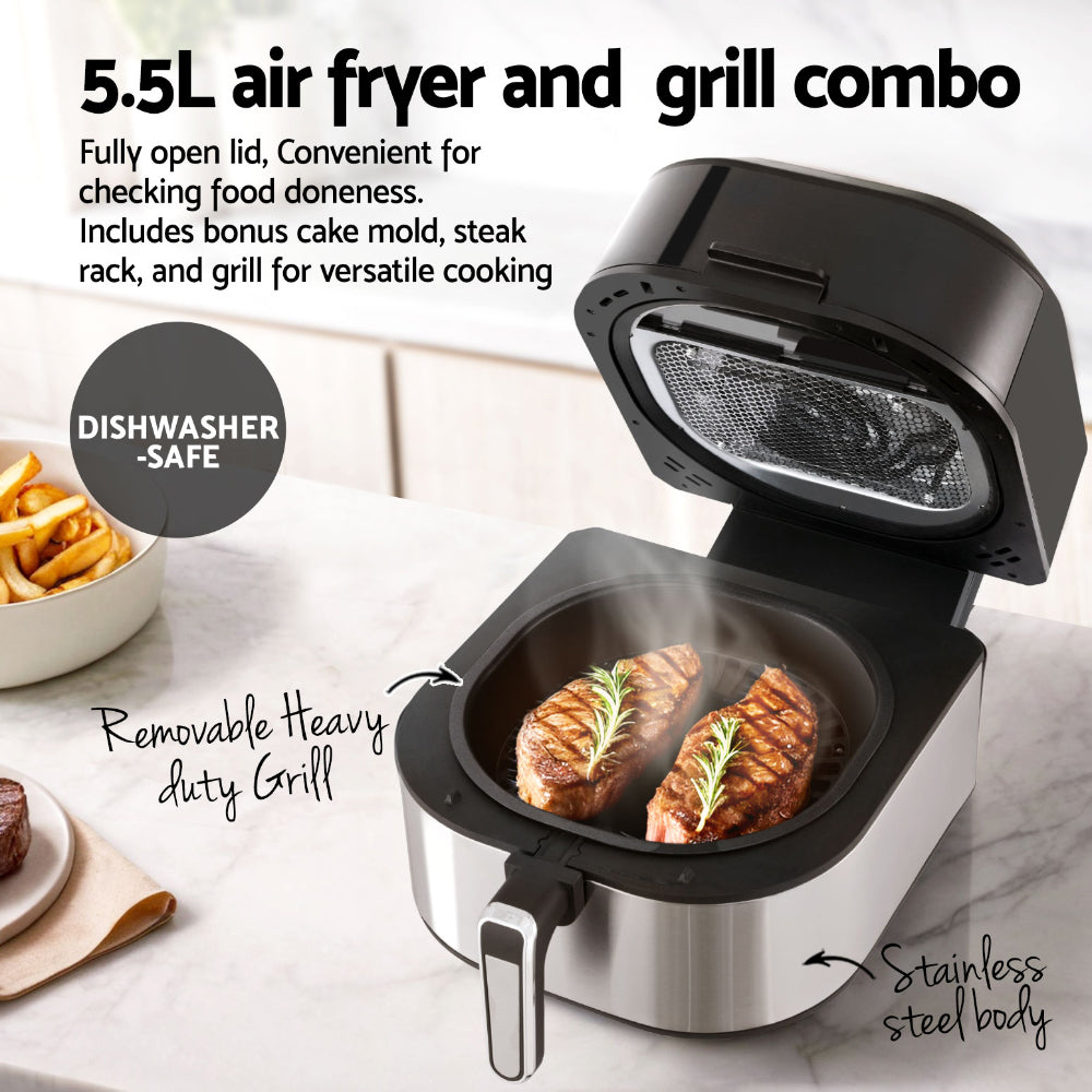 Air Fryer & Grill | 5.5L | LCD Fryer | 1500W