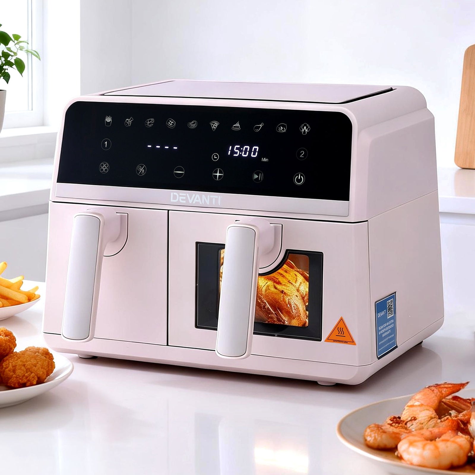 Dual Zone Air Fryer | 9L 2600W | Pink