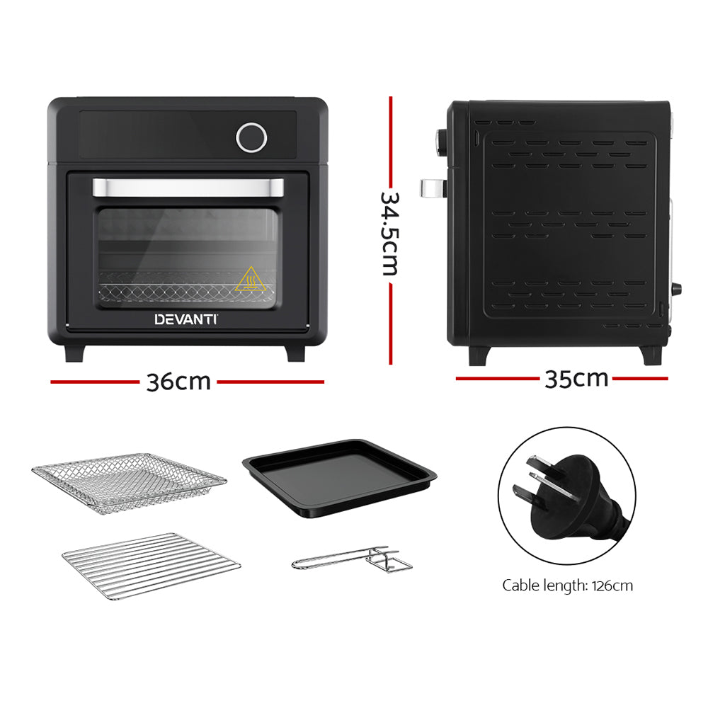 Devanti Air Fryer | 20L | LCD Fryers Oven