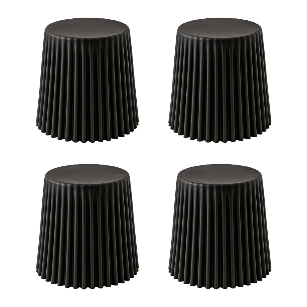 Set of 4 | Cupcake Bar Stools | Stackable | Foot Stools | Black