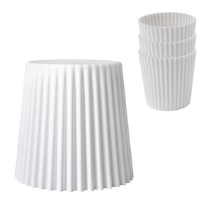 Set of 4 | Cupcake Bar Stools | Stackable | Foot Stools | White