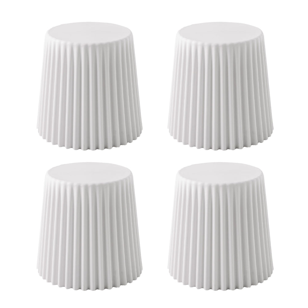 Set of 4 | Cupcake Bar Stools | Stackable | Foot Stools | White