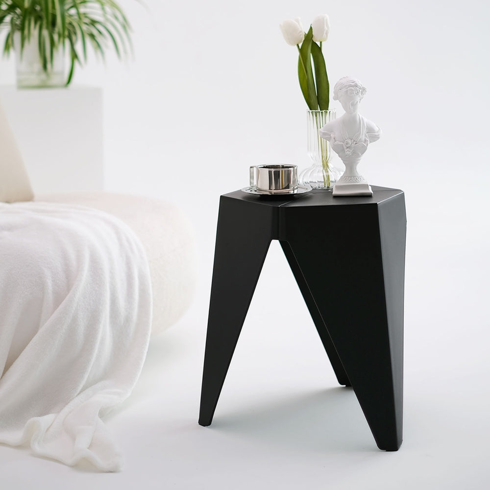 4PC Puzzle Stool | Plastic Bar Stools | Stackable | Black