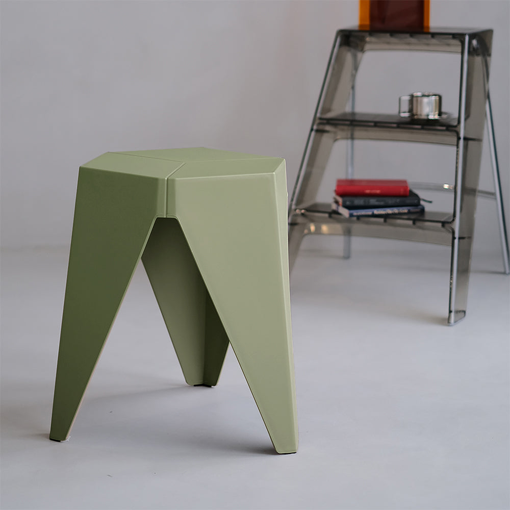 2x Bar Stools | Puzzle Plastic | Foot Stool | Green