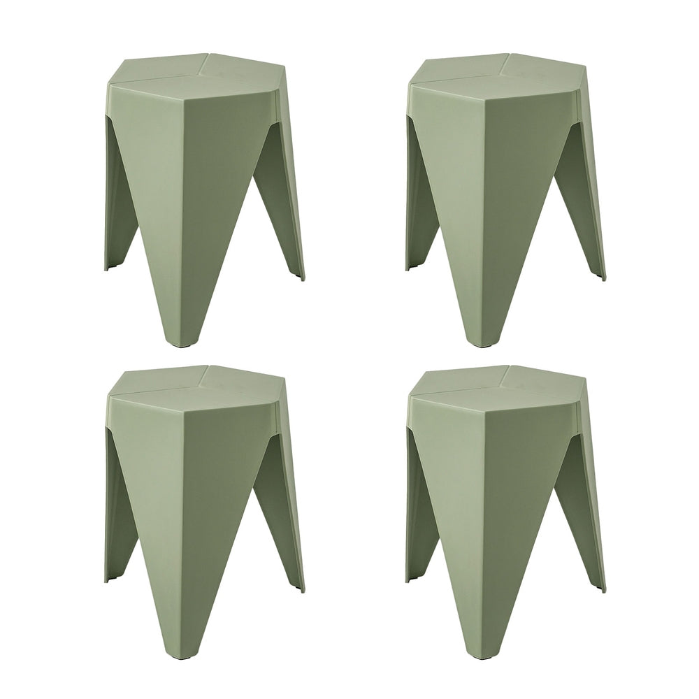 4PC Puzzle Stool | Bar Stools | Stackable | Green