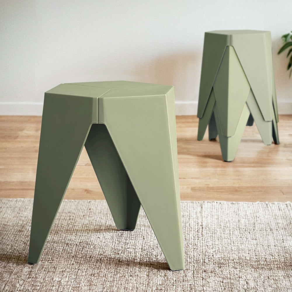 4PC Puzzle Stool | Bar Stools | Stackable | Green