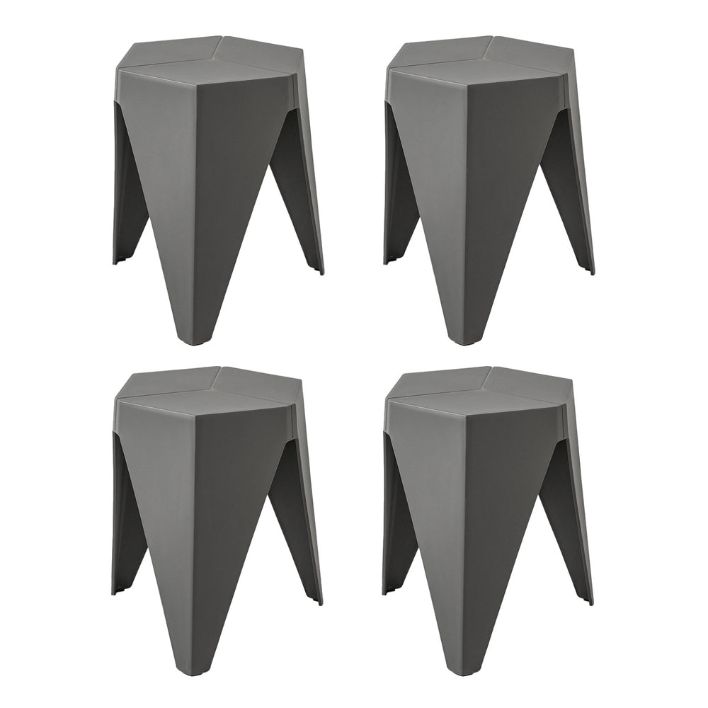 Bar Stools | 4PC Puzzle Stool | Stackable | Grey