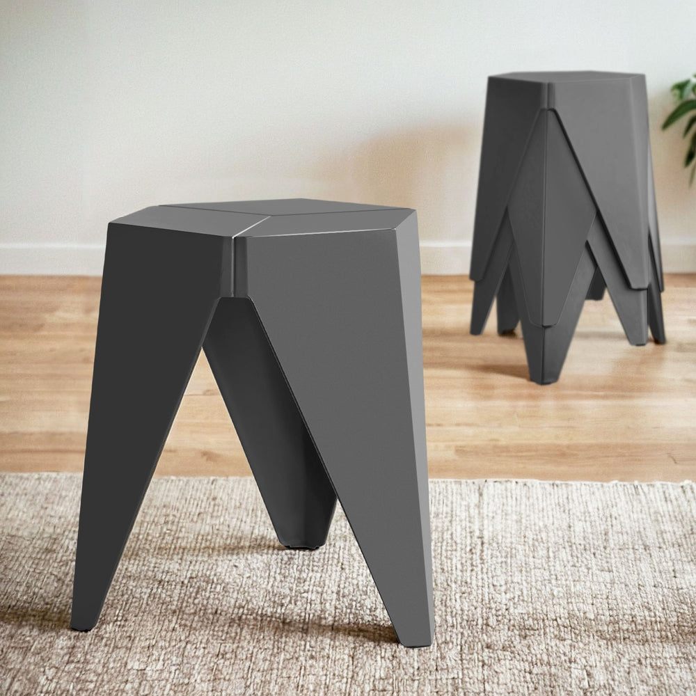 Bar Stools | 4PC Puzzle Stool | Stackable | Grey