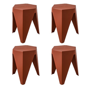 4PC Puzzle Stool | Bar Stools | Stackable | Red