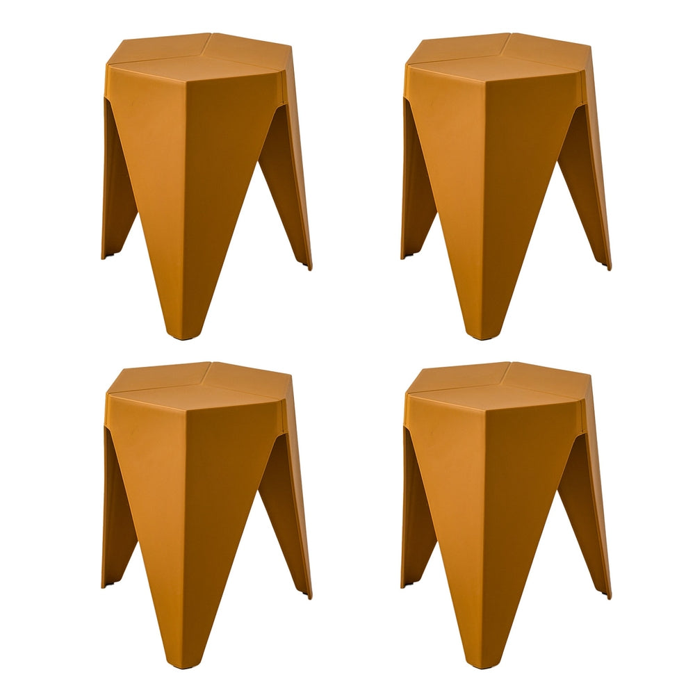4PC Puzzle Stool | Bar Stools | Stackable | Yellow