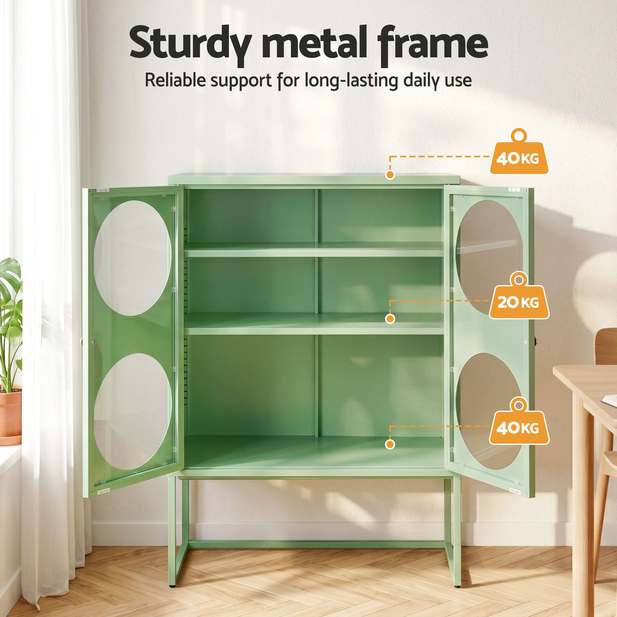 ArtissIn Buffet Sideboard Metal Cabinet - ELLA Green