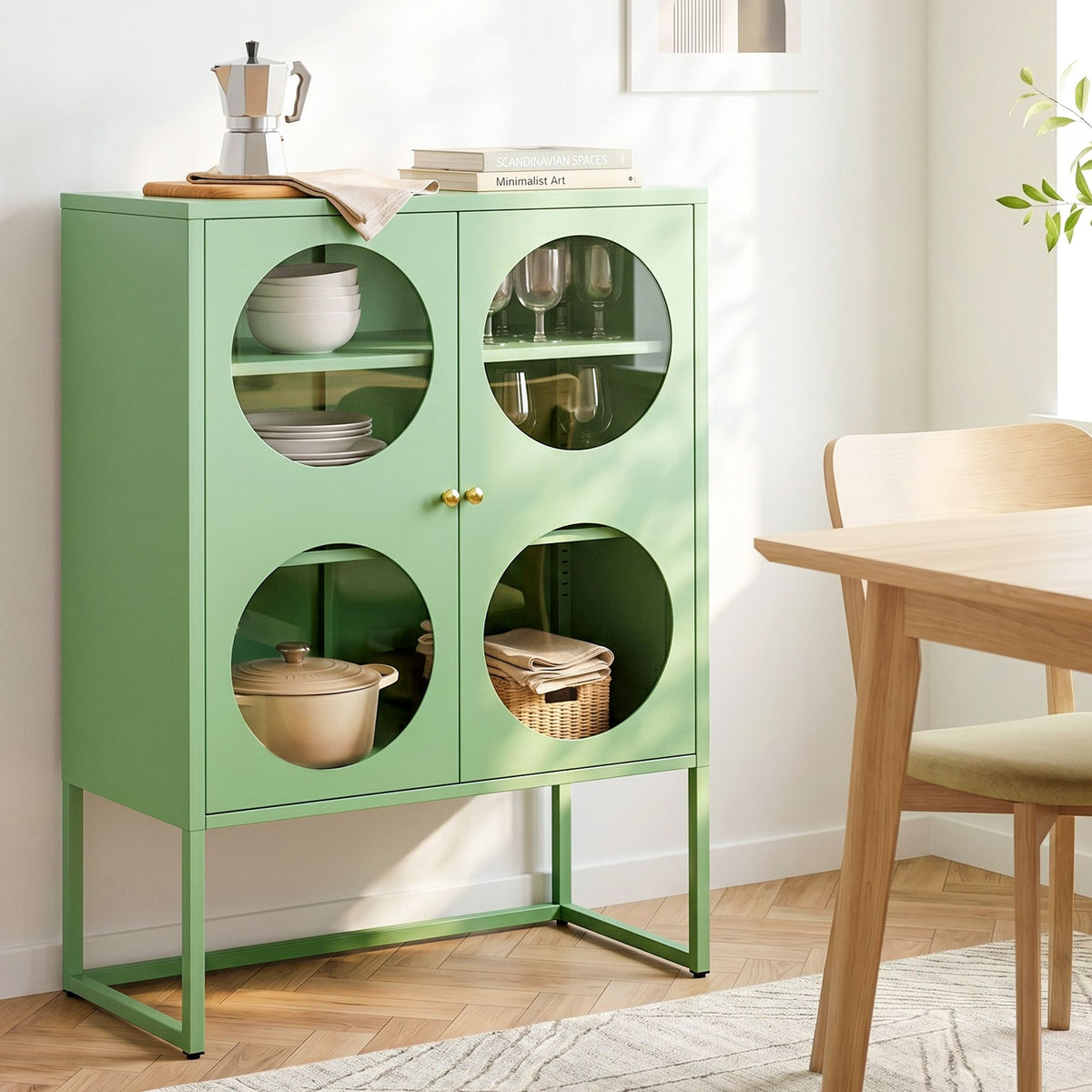 ArtissIn Buffet Sideboard Metal Cabinet - ELLA Green