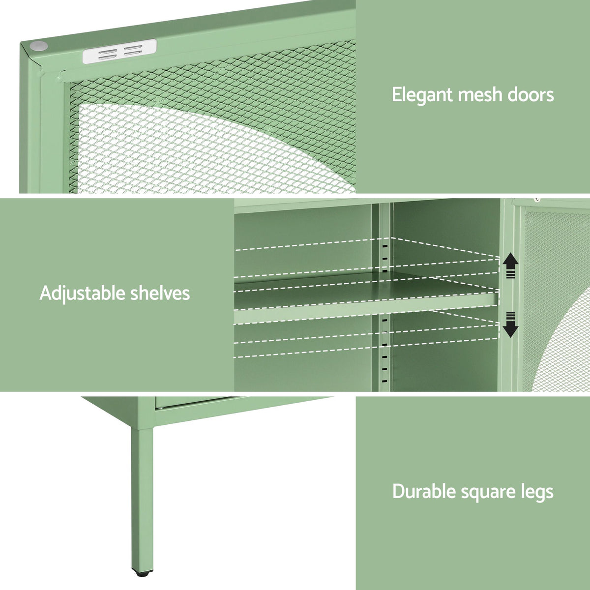 ArtissIn Buffet Sideboard Metal Cabinet - ELSA Green
