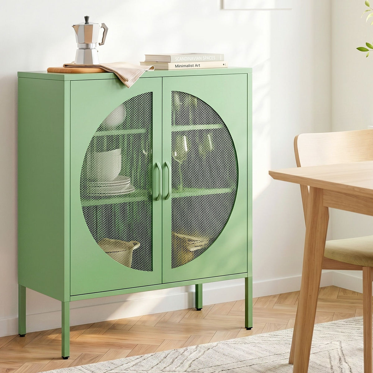 ArtissIn Buffet Sideboard Metal Cabinet - ELSA Green