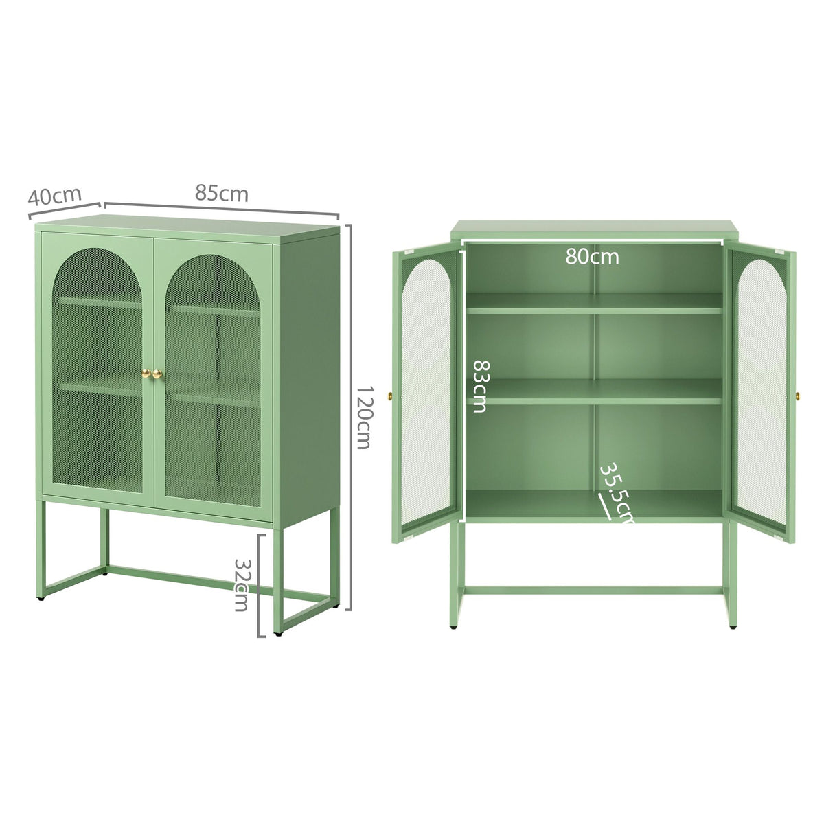 ArtissIn Buffet Sideboard Metal Cabinet - ELMA Green
