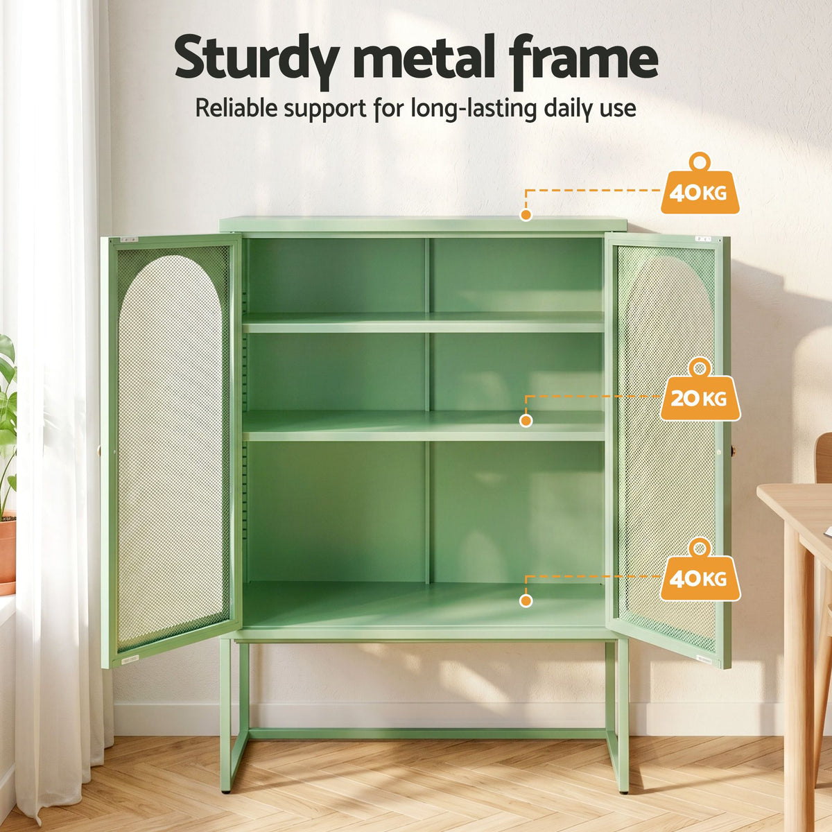 ArtissIn Buffet Sideboard Metal Cabinet - ELMA Green