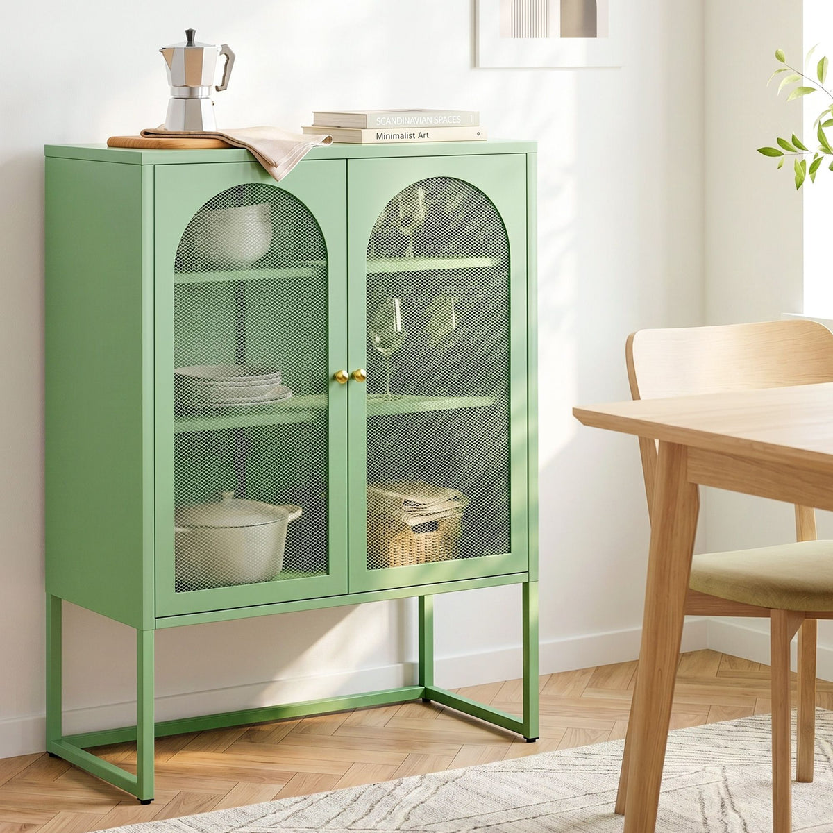 ArtissIn Buffet Sideboard Metal Cabinet - ELMA Green