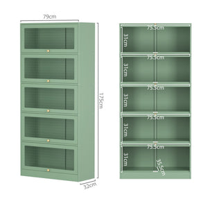 ArtissIn Buffet Sideboard Cupboard Cabinet Storage Mesh Doors Metal Green ELIA