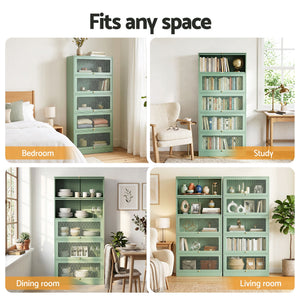 ArtissIn Buffet Sideboard Cupboard Cabinet Storage Mesh Doors Metal Green ELIA