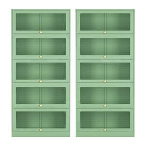 Artiss 2x Buffet Sideboard Cabinet Storage Cupboard Mesh Doors Metal ELIA Green
