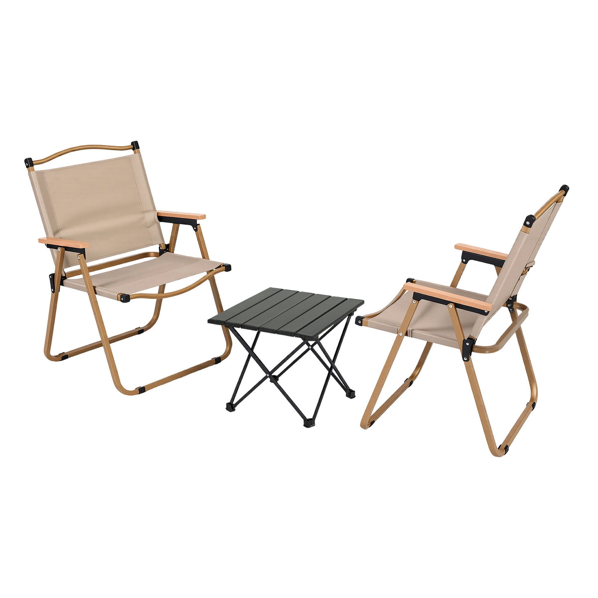 3pc Camping Table & Chair Set | Folding Aluminium | Portable Picnic Outdoor