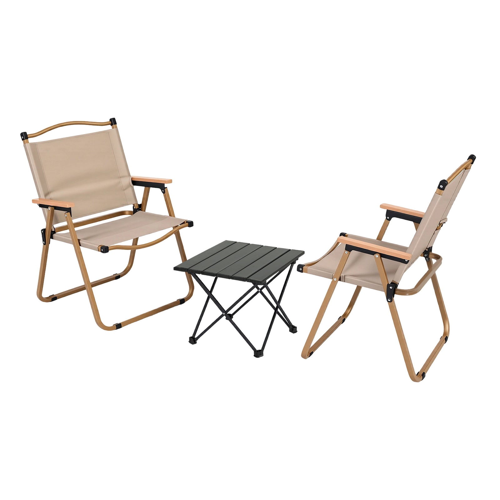 3pc Camping Table & Chair Set | Folding Aluminium | Portable Picnic Outdoor