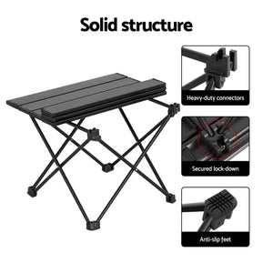 3pc Camping Table & Chair Set | Folding Aluminium | Portable Picnic Outdoor
